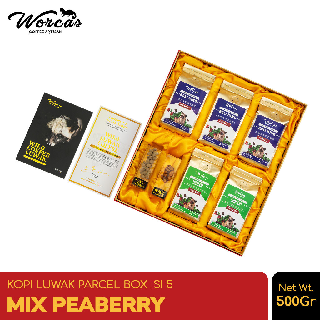 

WORCAS Kopi Luwak Liar Paket Isi 5 Mix Peaberry - Parcel Box