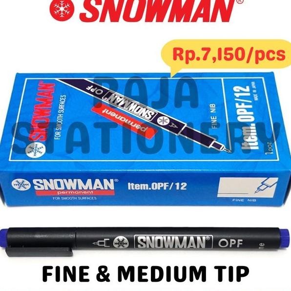 

Snowman Permanent Marker Opf Opm Spidol Permanen Snowman Ohp [12Pcs]