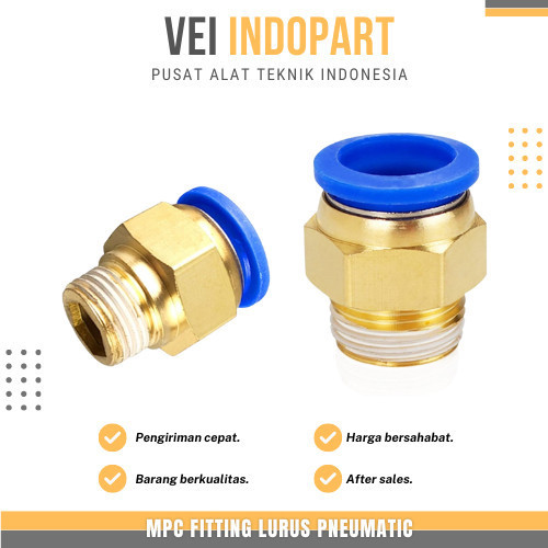 MPC 12-03 FITTING PNEUMATIC LURUS MALE 12MM DRAT 3/8" PC 12-03