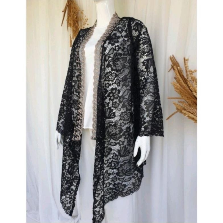 Gd-324 Zeya Outer Brukat Cardigan Brokat Lengan Panjang Kebaya Outer Brokat Atasan Outher Brukat Out