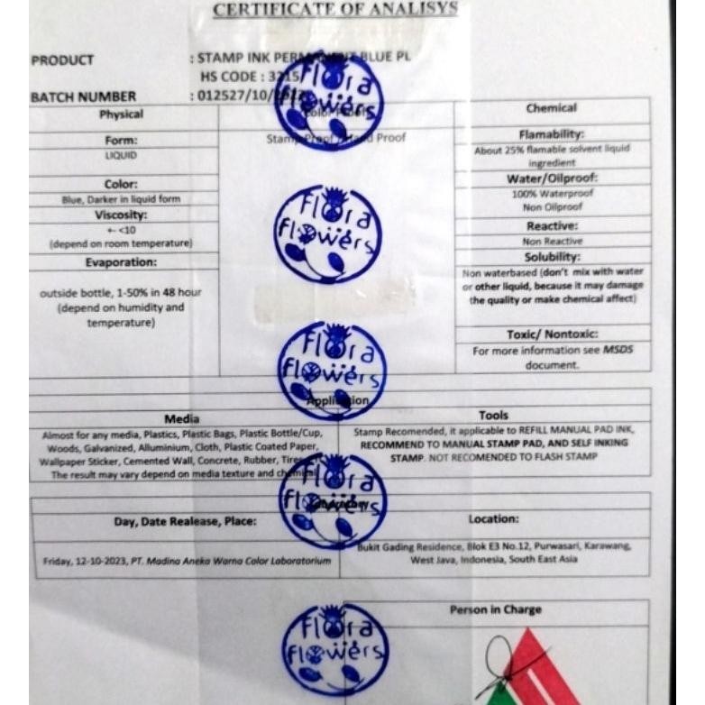 

Iqr-914 Tinta Permanent, Stempel Pad/Bak ,Basic Dyes ,Isi 500 Ml Termurah