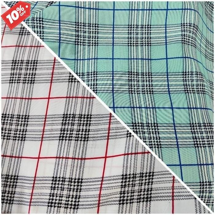 Flash Sale Kain Woolpeach Wolfis Lebar 150 Cm Motif Kotak (Harga Per 0,5M) Limited