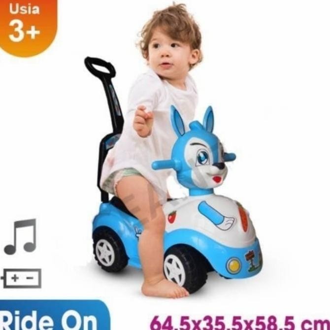 Mainan anak mobilan dorong Kelinci TOU TOU musik + Dorongan NEw Delani Store