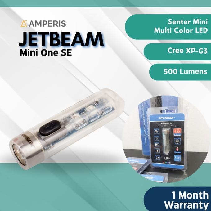 Hits Jetbeam Mini One Se | Senter Led | 500 Lumens Xp-G3 | Ipx8 | Uv Light