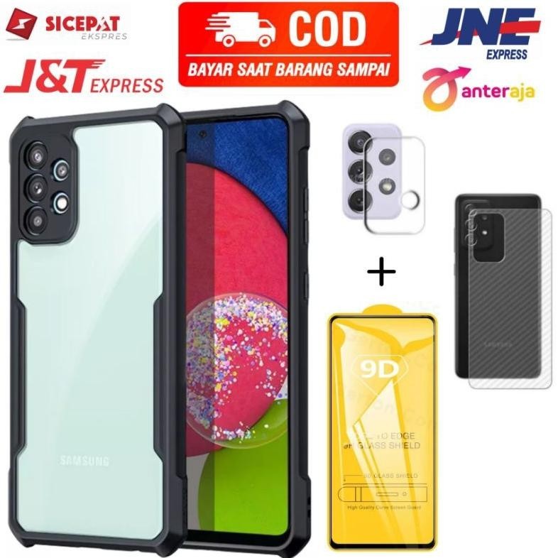 PAKET LENGKAP CASE SAMSUNG A52 / A52S SHOCKPROFF PREMIUM TRANSPARAN