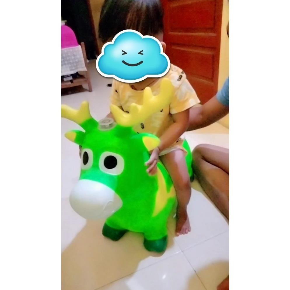 Super Sale Bentuk Rusa Kuda Kudaan Musik Anak Mainan Jumping Music Animal Karet Musik Viral Murah He