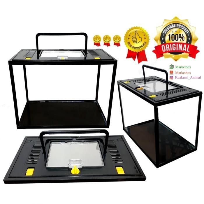 AKUARIUM TEMPAT REPTIL TERRARIUM GEX MERK NIKITA UKURAN S + TUTUP