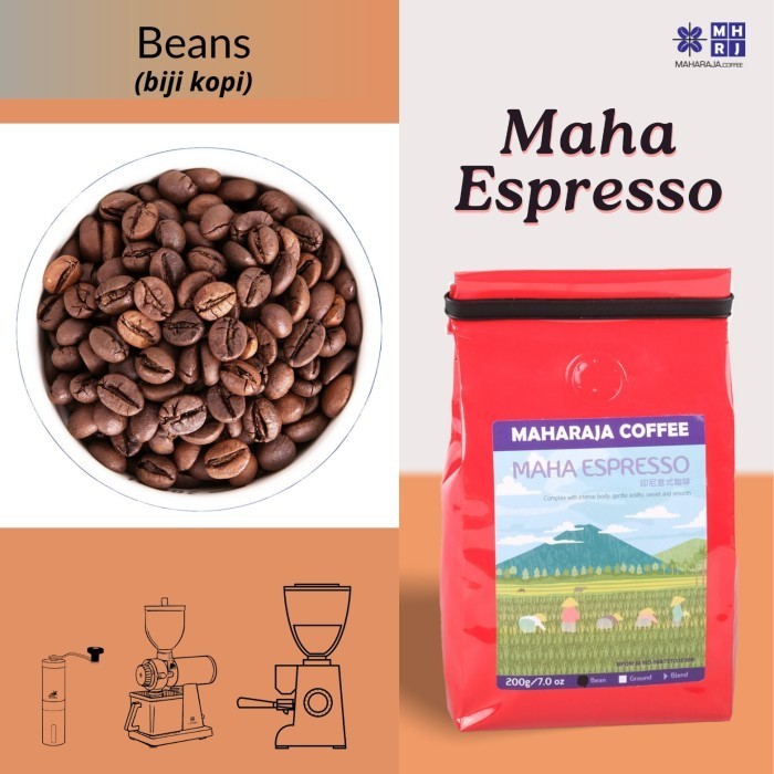 

Kopi Espresso Blend 200G Biji Maharaja Coffee