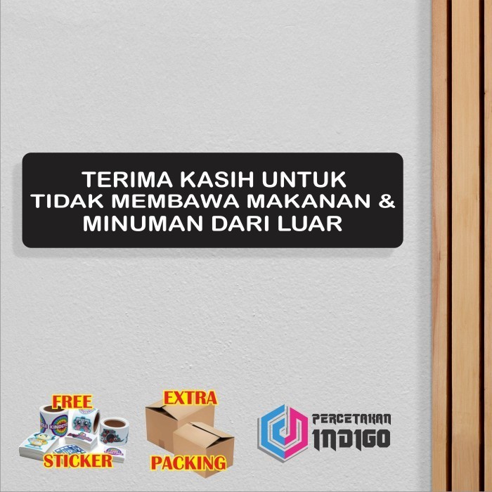 

Grosir Papan tanda akrilik sign board Dilarang bawa makanan dari luar Elegan