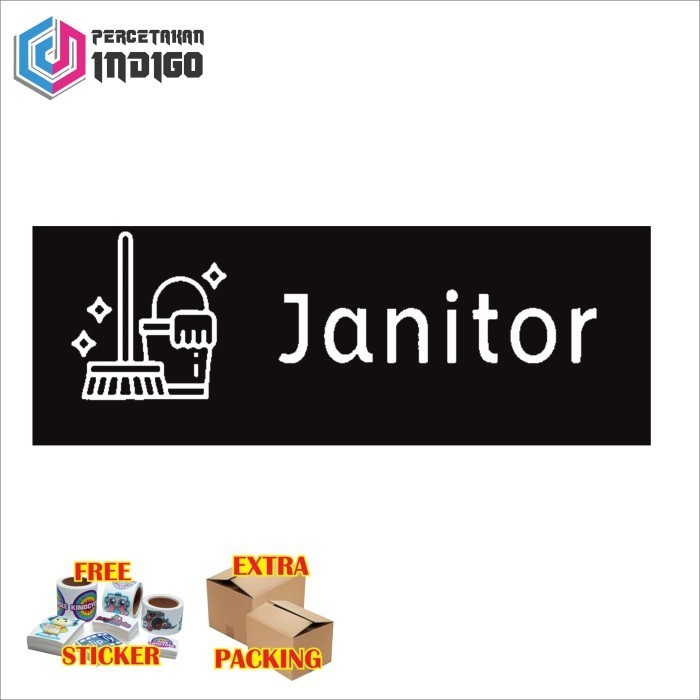 

Murah papan tanda sign board janitor 10 x 30 Elegan