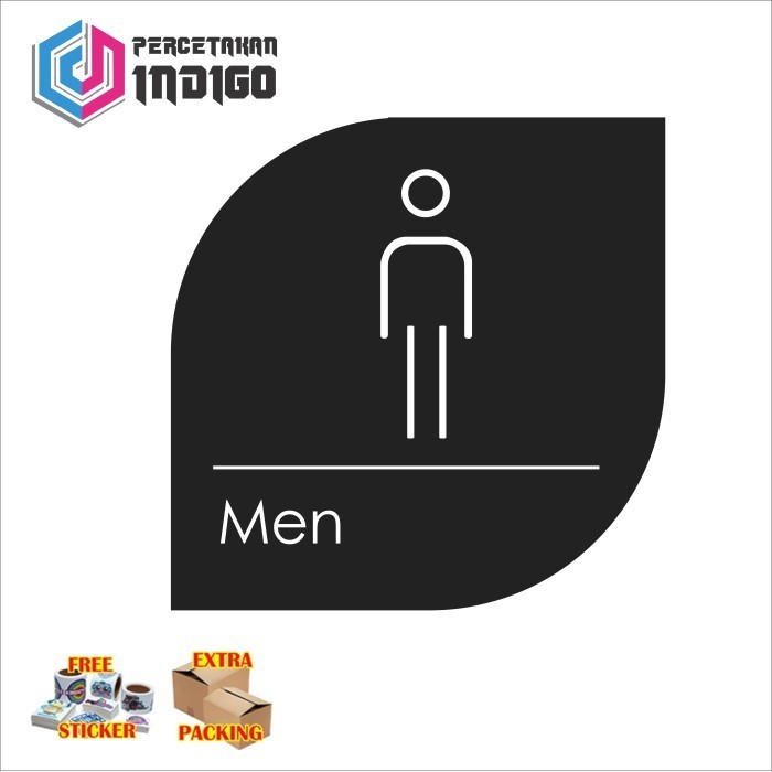 

Murah sign papan akrilik acrylic men type b Elegan