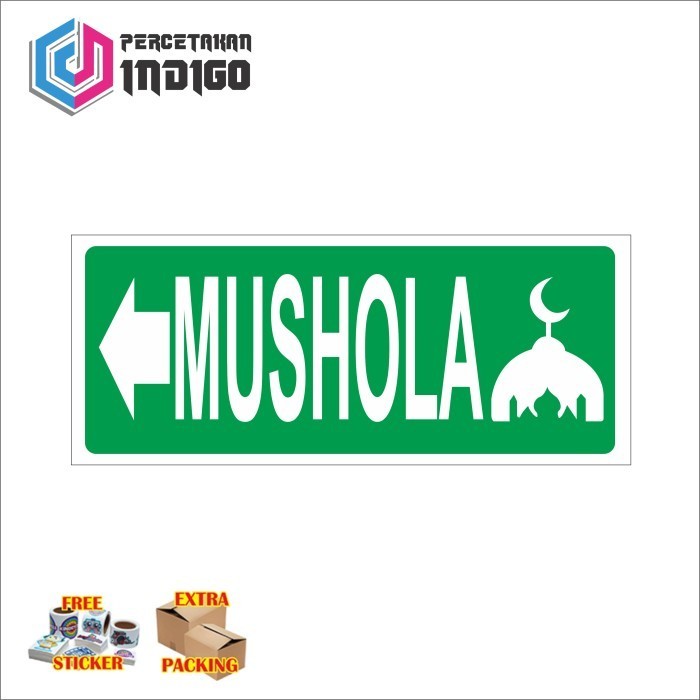 

Murah sign papan akrilik acrylic peunjuk mushola kiri Elegan