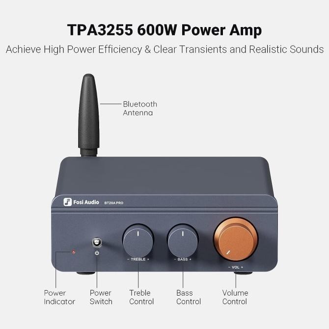 Fosi Audio BT20A Pro BT 20A BT20 TPA3255 Bluetooth Audio Amplifier