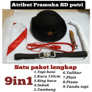 Perlengkapan Pramuka Putri Cewe SD Penggalang Lengkap + Topi Boni Laken