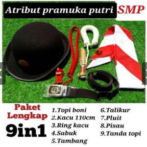 Perlengkapan Pramuka Putri Cowo SMP Penggalang Lengkap + Topi Boni Laken
