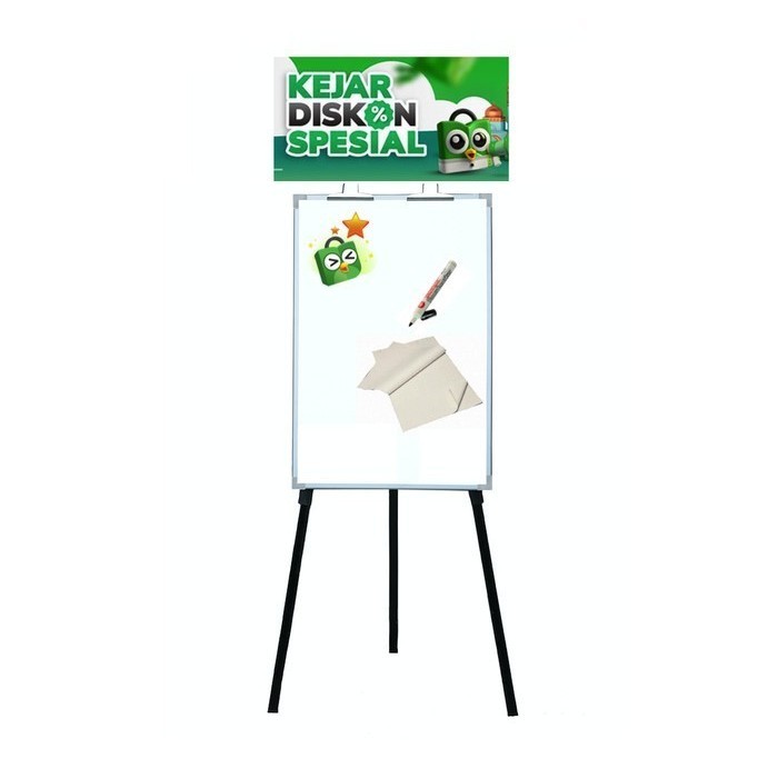 

Flipchart 90x120 cm Papan Tulis Portable Berdiri Seminar Presentasi