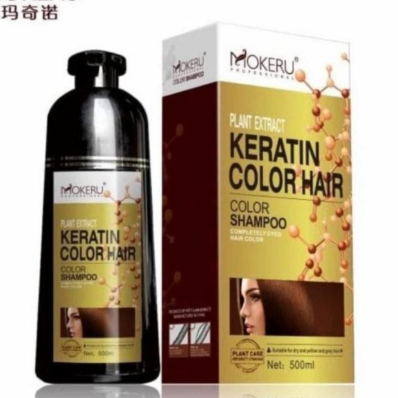 Mokeru Color Shampoo Dye Hair Keratin 500Ml