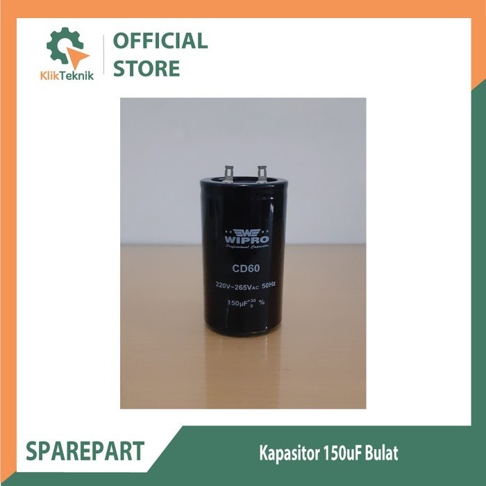 Kapasitor 150uF bulat Wipro (1/4HP)