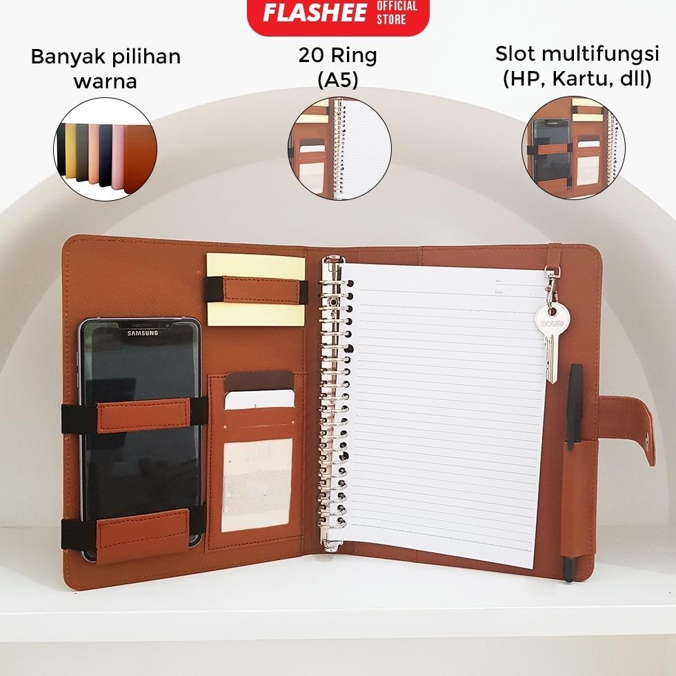 

SPECIAL Flashee Binder Polos A5 20 Ring Antimainstream Ozzie Binder Eksklusif A5 20 Ring Multifungsi 7 Warna see-97