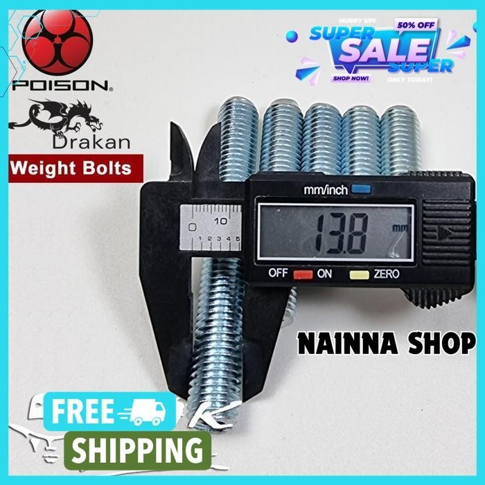 POISON DRAKAN WEIGHT BOLT - BAUT PEMBERAT STICK BILLIARD BILIAR POISON CUE BEST BRAND