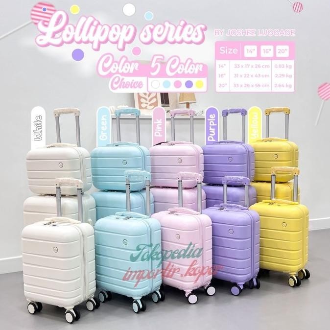 HARGA DISC - Koper Joshee Original LOLLIPOP Series Koper Lucu Cabin 14 16 20 Inch