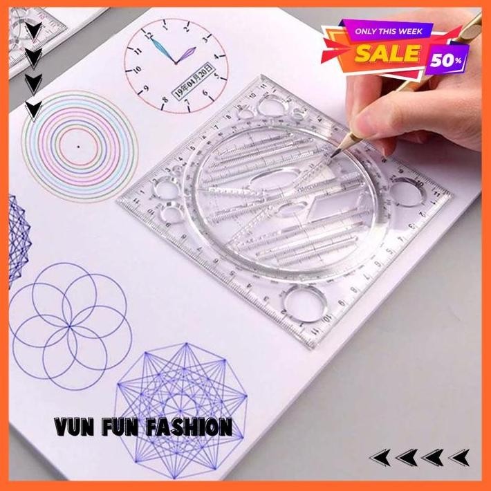 

PENGGARIS GEOMETRI MULTIFUNGIS LENTUR | RULER PENGGARIS MISTAR BUSUR POLA PENGGARIS GEOMETRIS GEOMETRIC RULER BUSUR DERAJAT MULTIFUNGSI BEST PRODUCT BY VUNFUNFASHION
