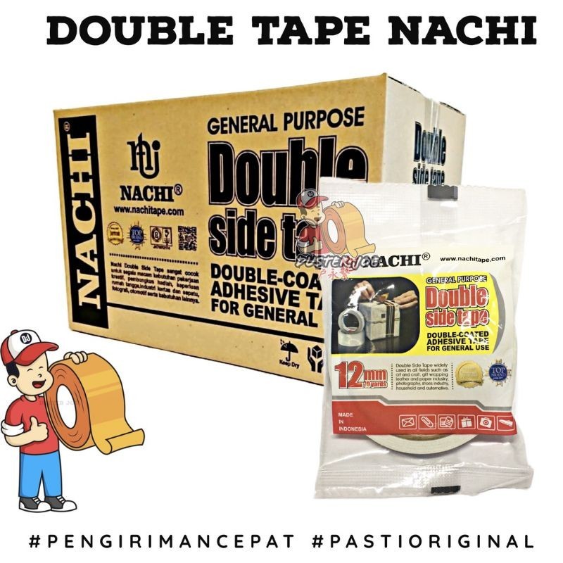 

(1Dus 12slop) double tape nachi isolasi bolak balik besar kecil 24mm & 12mm termurah