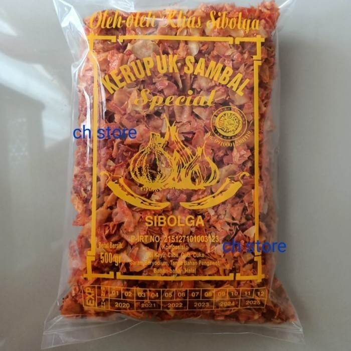 

PROMO SPECIAL Keripik Sambal Sibolga 1KG Cap Bawang Kerupuk