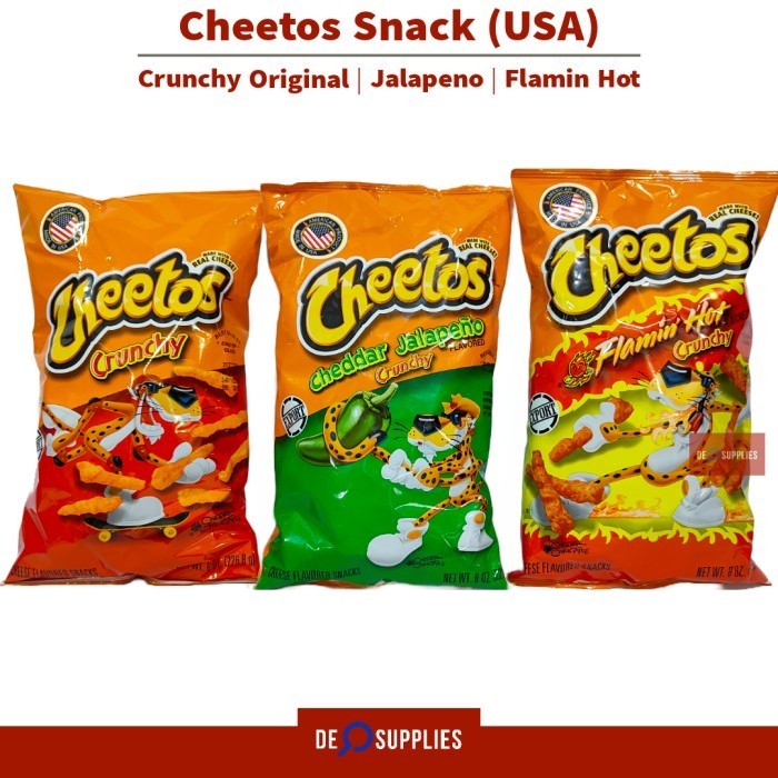 

MURAH Cheetos Crunchy Cheddar Jalapeno Flamin Hot Snack Import USA 226gr