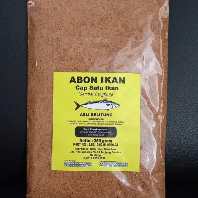 

Sambal Lingkung Abon Ikan Tenggiri Cap Satu Ikan Asli Belitung 250 gr H56M