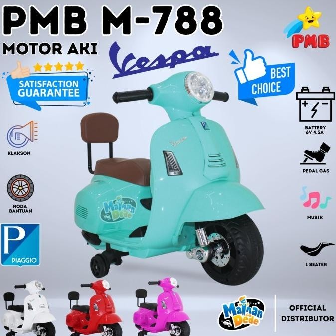 Mainan Motor Aki Anak PMB 788 M788 M-788 / PMB 399 BOX VESPA LISENSI mainan terbaru