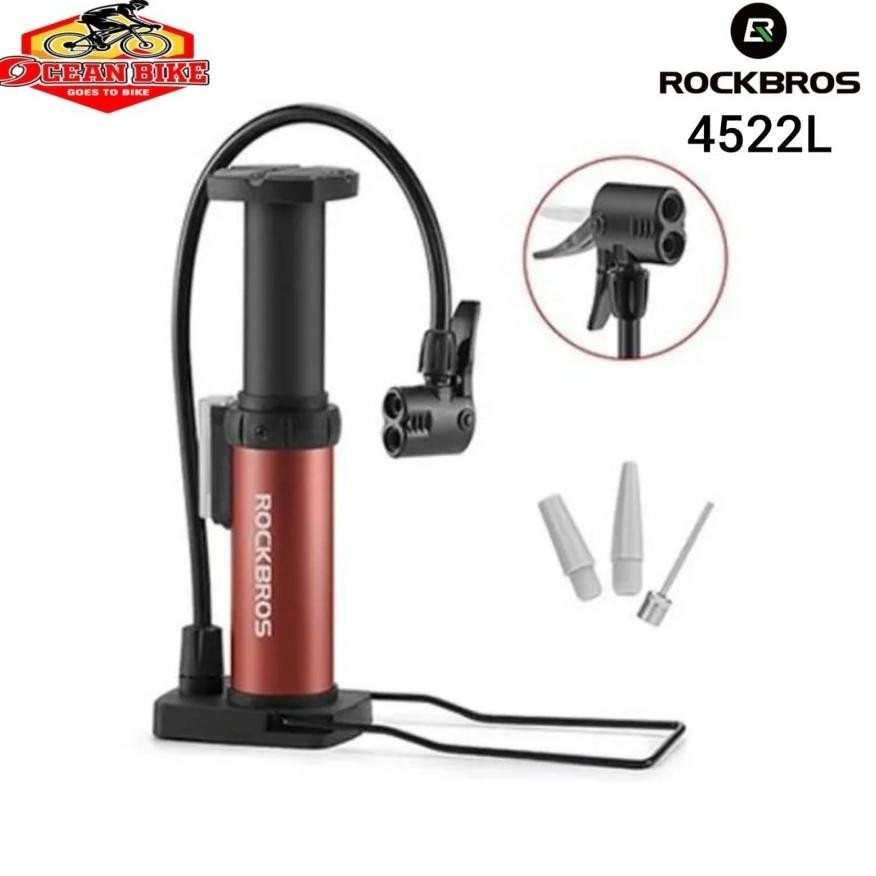 sava-   Sale ROCKBROS Pompa Sepeda Injak Portable 4522L 80PSI Pentil Kecil Besar Presta Schrader MTB