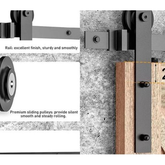 Pintu Geser Barn Door Sliding Besi Rel Pintu Geser Door Tra 2 Meter