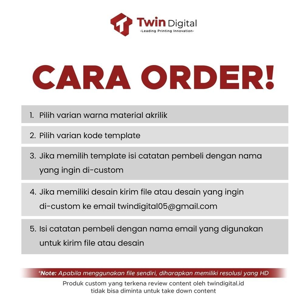 

PK32 Twindigital Custom Papan Nama Meja Eksklusif Akrilik - Desk Name Plate Acrylic Print UV Hemat