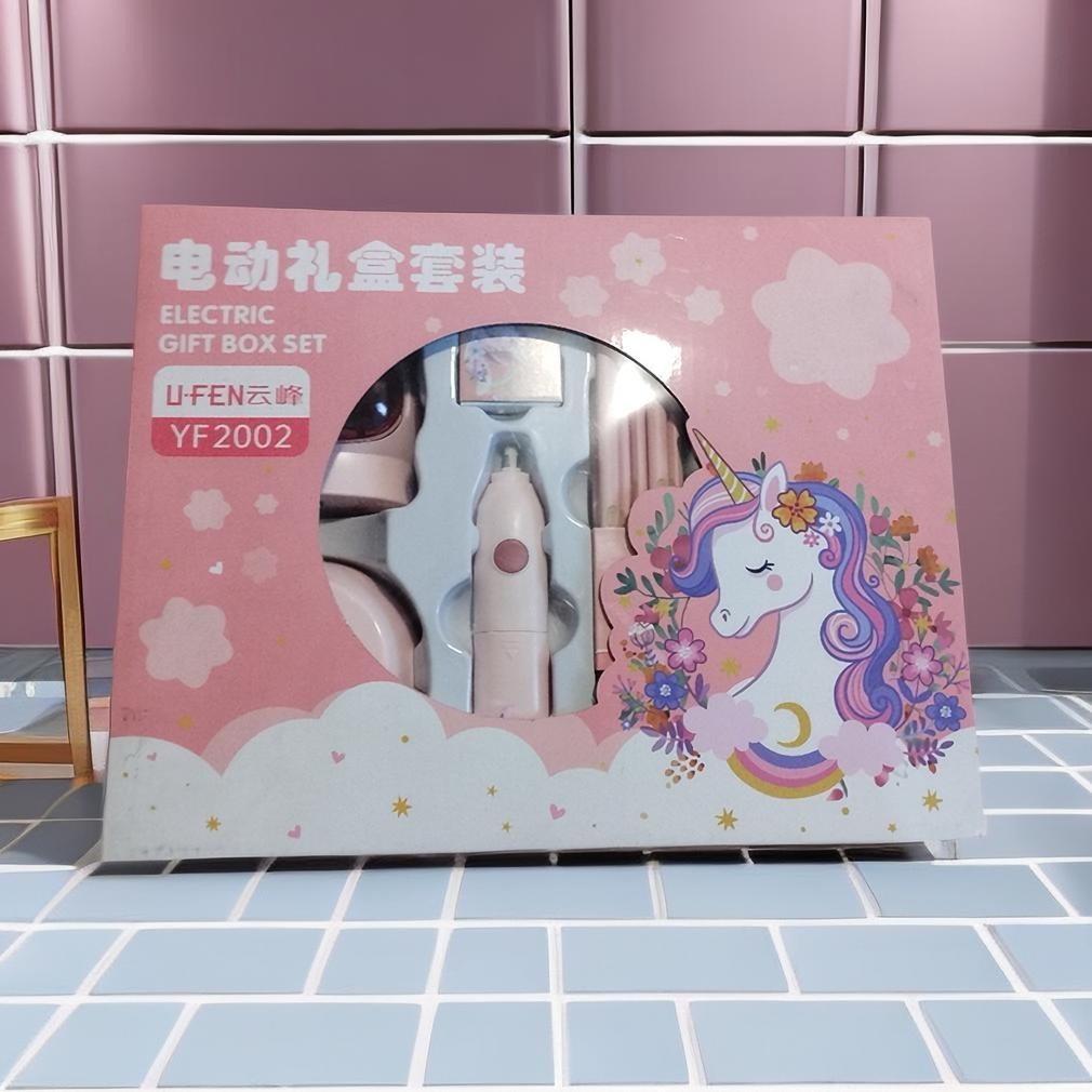 

hj-54 Electric Stationery Set / Set Alat Tulis Elektrik Rautan Penghapus Vacuum Pensil 11 In 1 Sale