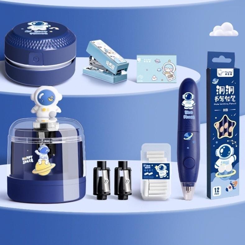 

fgk-45 12 IN 1 Electric Stationery Set / Set Alat Tulis Elektronik Rautan Penghapus Vacuum Pencil /Set Alat Tulis Elektronik Belajar Anak Perempuan Kado Berkualitas