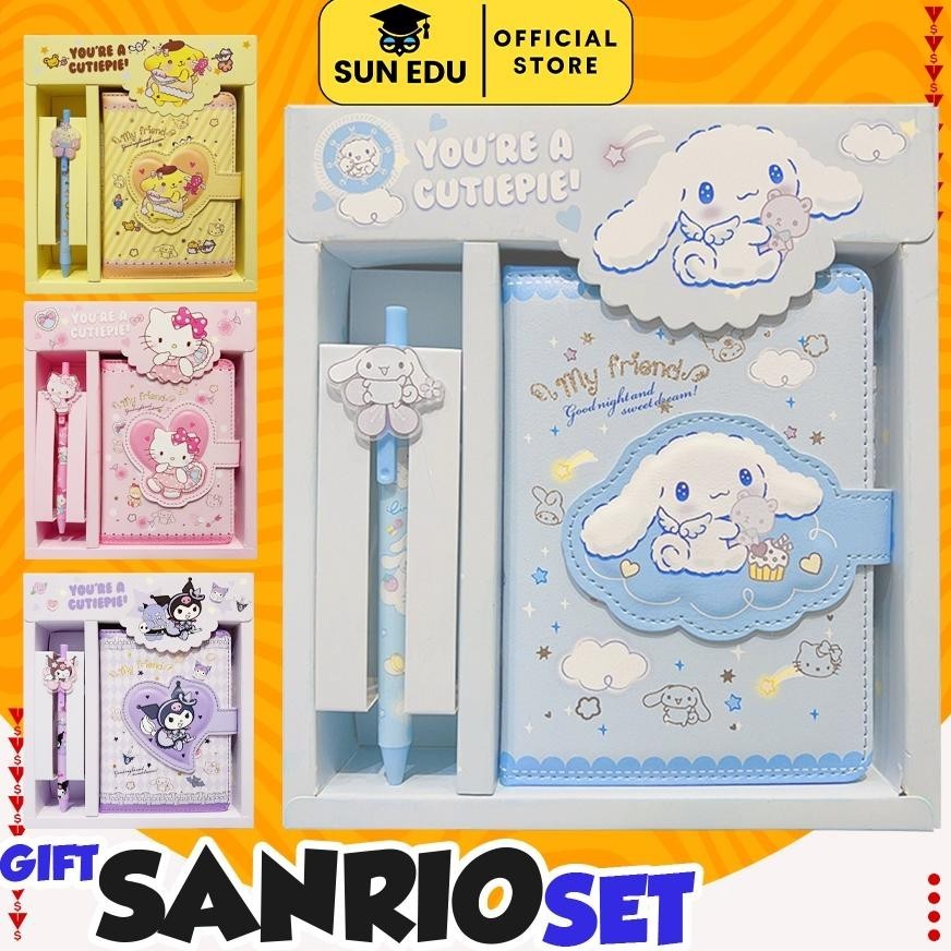 

tg-342 2 in 1 Gift set notebook sanrio magnet/ Buku tulis cute kuromi cinnamorol Original