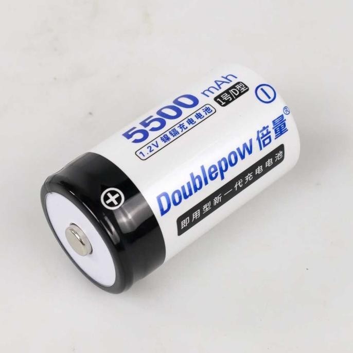 Doublepow Baterai Cas D Rechargeable 1.2V 5500Mah 2 Pcs