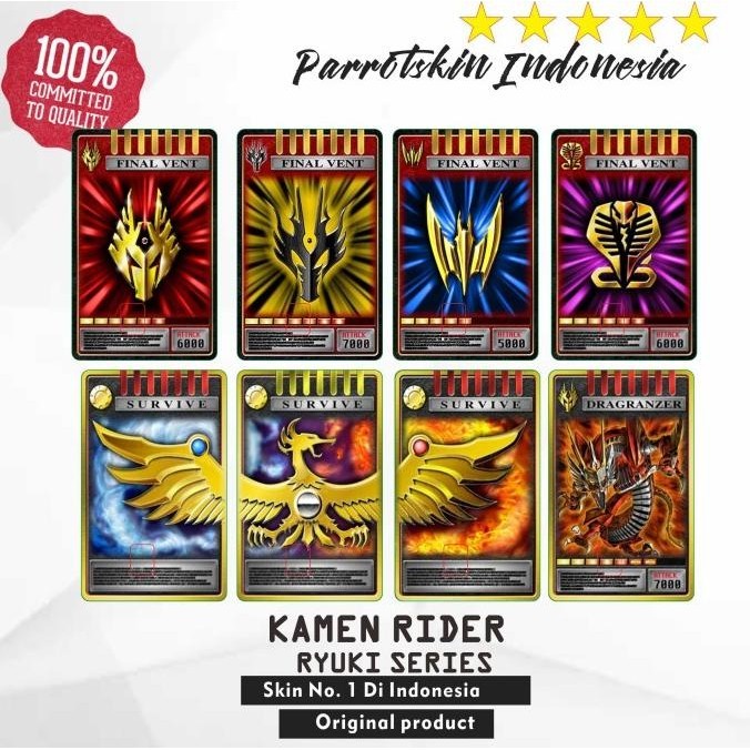

Sticker Pelindung Kartu Kamen rider RYUKI ATM Flazz emoney Skin Card Evvarisk Garskin