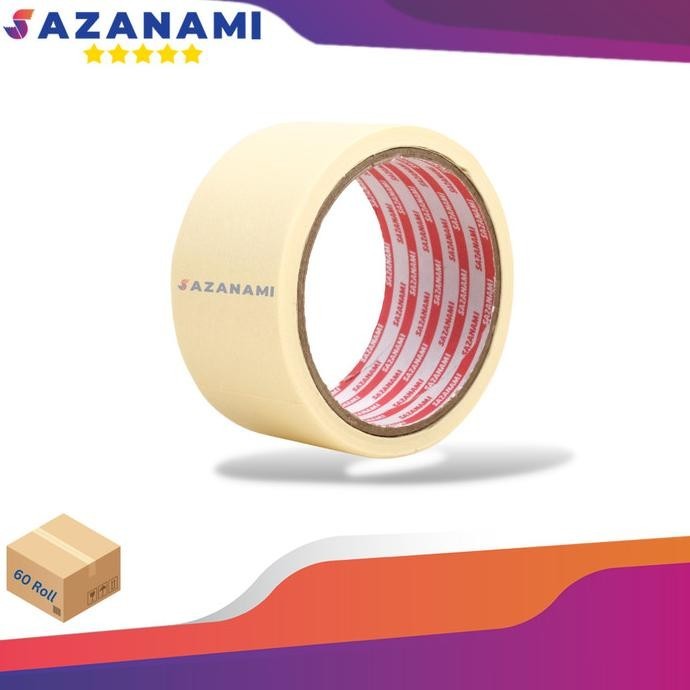

1 BOX MASKING TAPE 48MM 2" INCH x 15m Sazanami ISOLASI LAKBAN KERTAS saz4 Segera Beli
