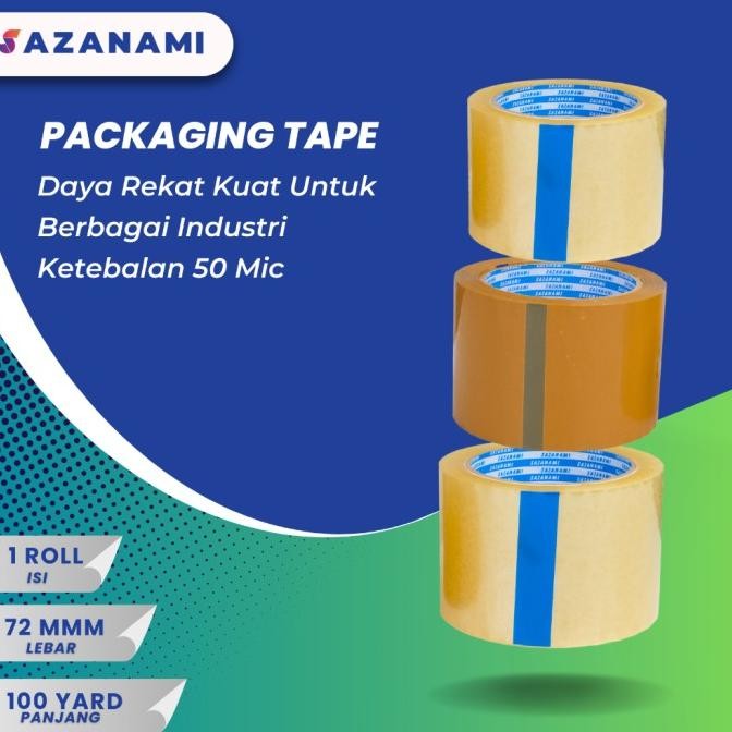 

Terbaru Lakban bening 3" inch 100 yard sazanami opp tape 72mm saz4 Juara