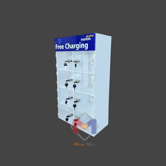 

Kotak Akrilik 8 Sekat Tempat Charge HP dilengkapi Kunci