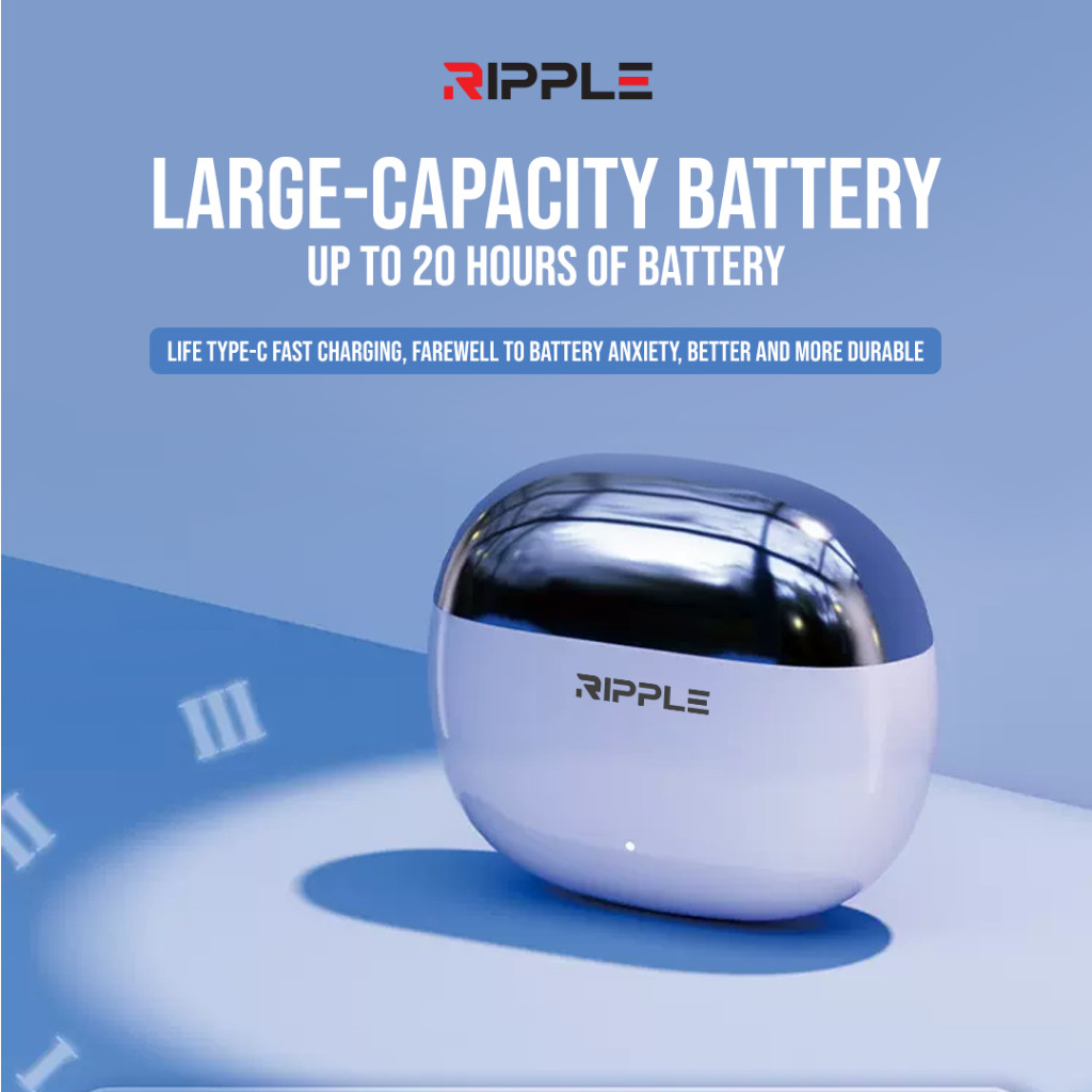 Ripple Rippods True Plus TWS Headset Bluetooth Earphone Mini Earbuds Handsfree