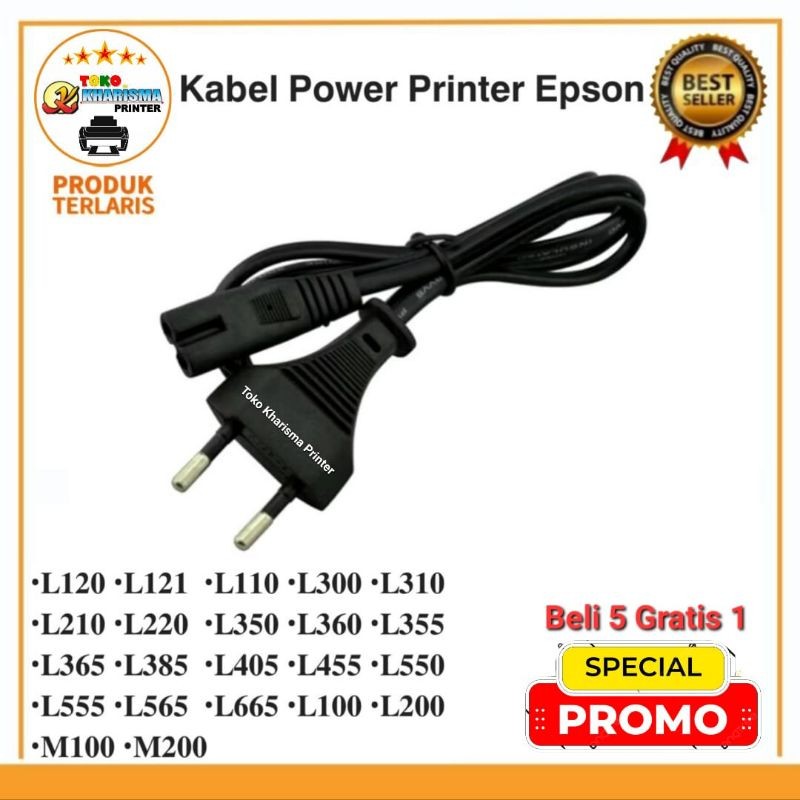 Kabel Power Printer Epson L120 L121 L110 L300 L310 L210 L220 L350 L360 L355 L365 L385 L405 L455 L550