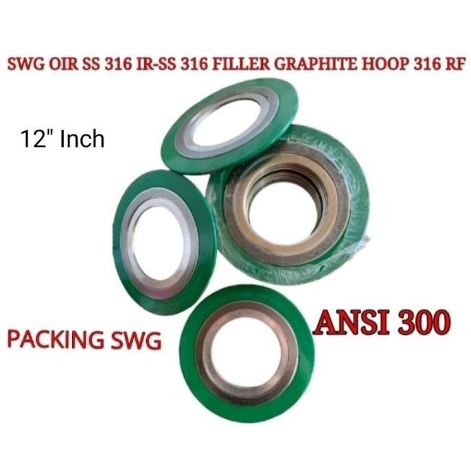 SWG FILLER 12" inch GRAPHITE HOOP 316 RF#300PACKING GASKET/PACKING SWG