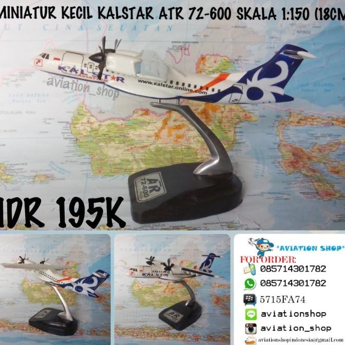 Miniatur Diecast Pesawat Kalstar Atr 72-600 Skala 1:150 (18Cm)