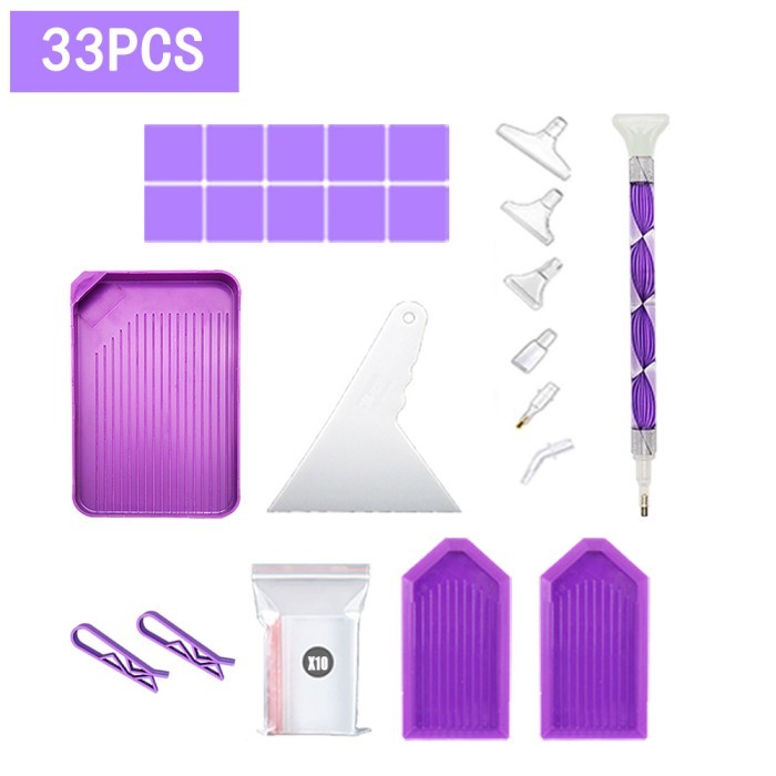 

Azalia Kit Peralatan Lukis Berlian Diy 5D Set Alat Pelat Bor Kit Pena Lem