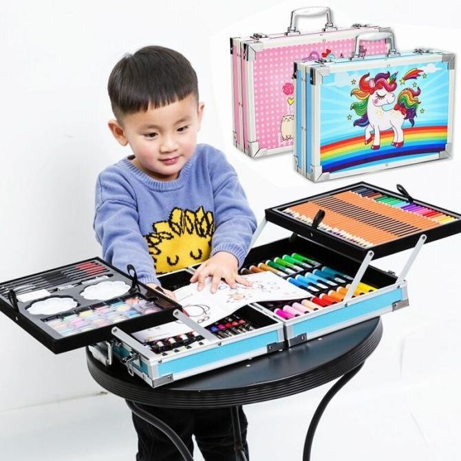 

Azalia Set Alat Lukis 145Pcs Model Koper Jinjing Import / Set Alat Menggambar