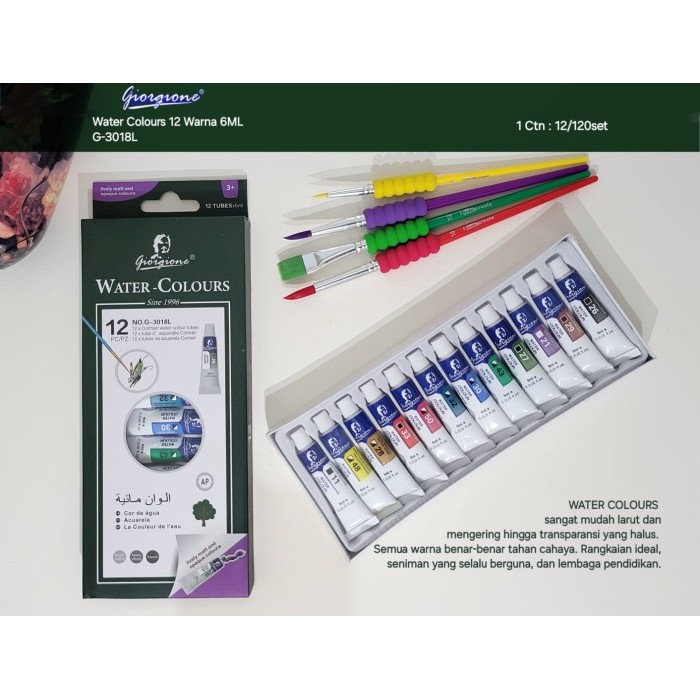 

@=@=@=@=] water color set 12 warna 6 ml giorgione pabriknya vtec cat air