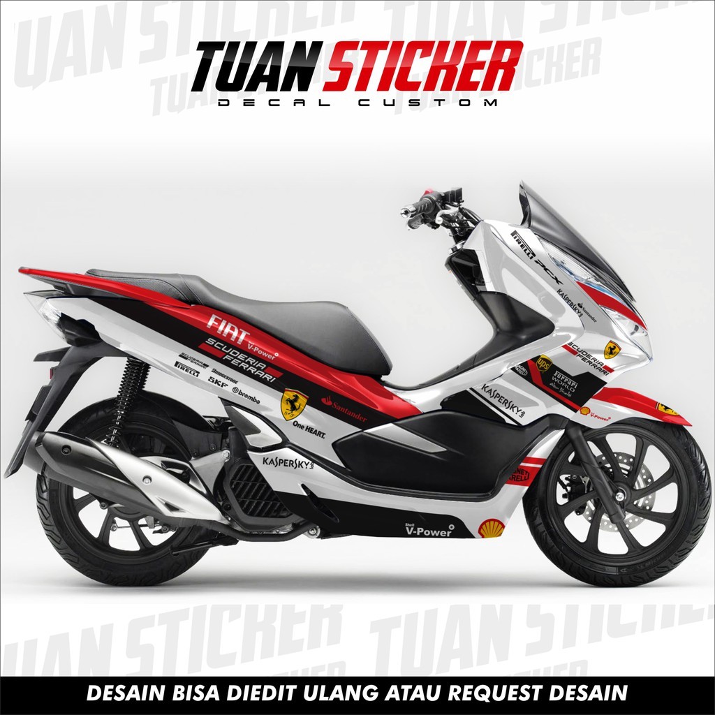 Sticker decal PCX , Striping PCX , Sticker PCX , Sticker Honda PCX WHITE F
